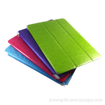 Flip Leather Case/Transparent PC for iPad with PU Smart Cover
